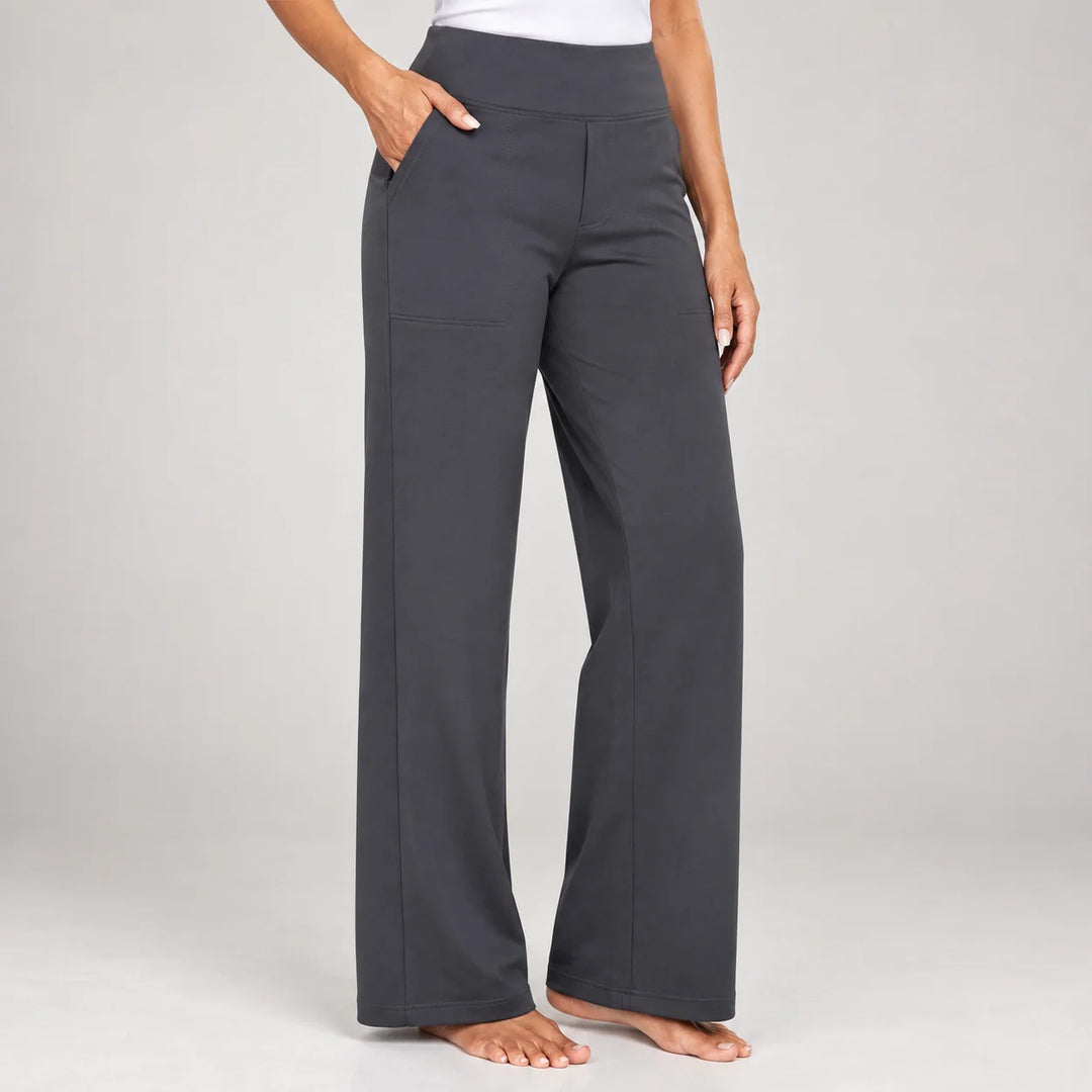 Clarisse | Pantalon large stretch taille haute (1+1 OFFERT)