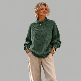 Hortensia | Pull ample col montant en maille texturée