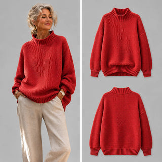 Hortensia | Pull ample col montant en maille texturée