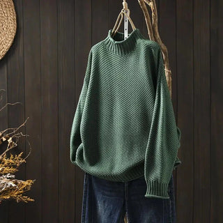 Hortensia | Pull ample col montant en maille texturée