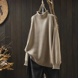 Hortensia | Pull ample col montant en maille texturée