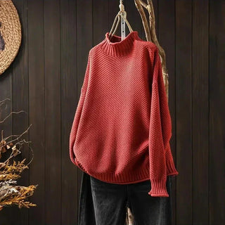 Hortensia | Pull ample col montant en maille texturée