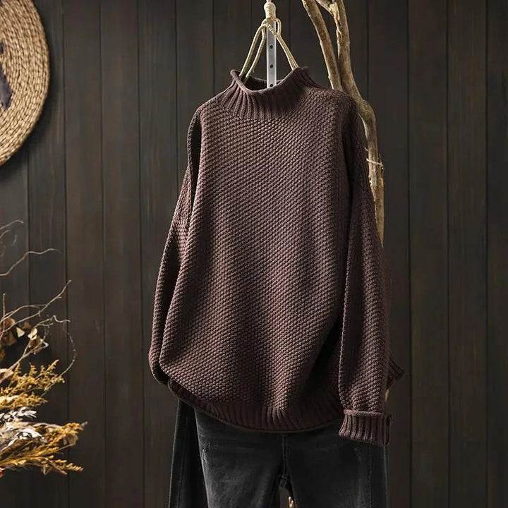Hortensia | Pull ample col montant en maille texturée