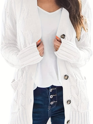 Églantine | Cardigan torsadé boutonné à poches