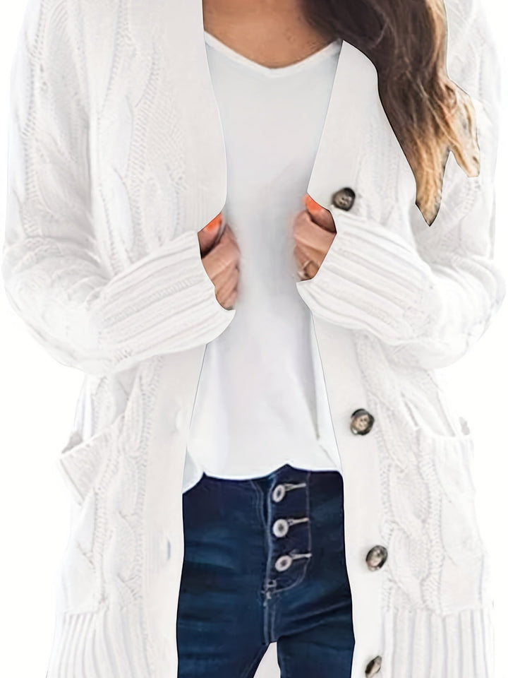 Églantine | Cardigan torsadé boutonné à poches