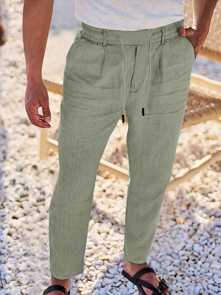 Nichols | Pantalon ample en lin à cordon de serrage