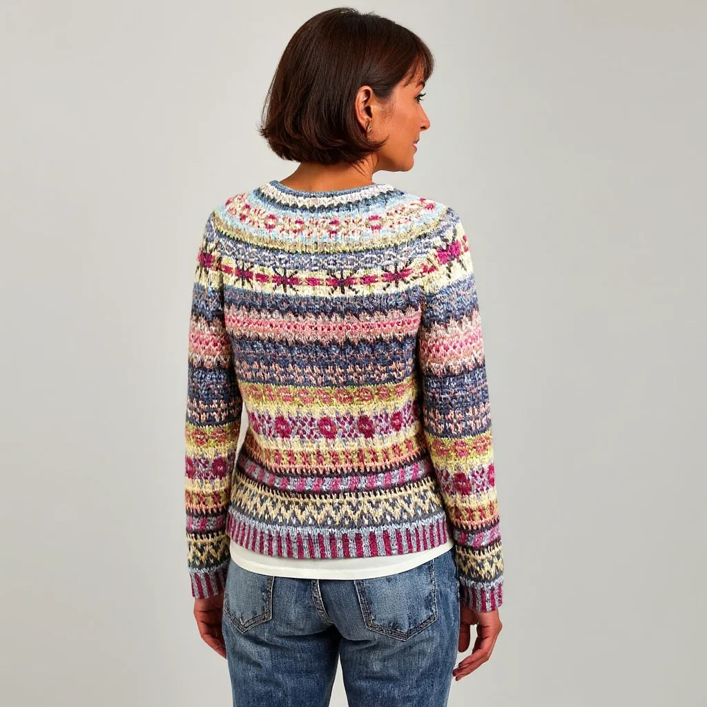 Roseline | Pull en maille jacquard tons pastel