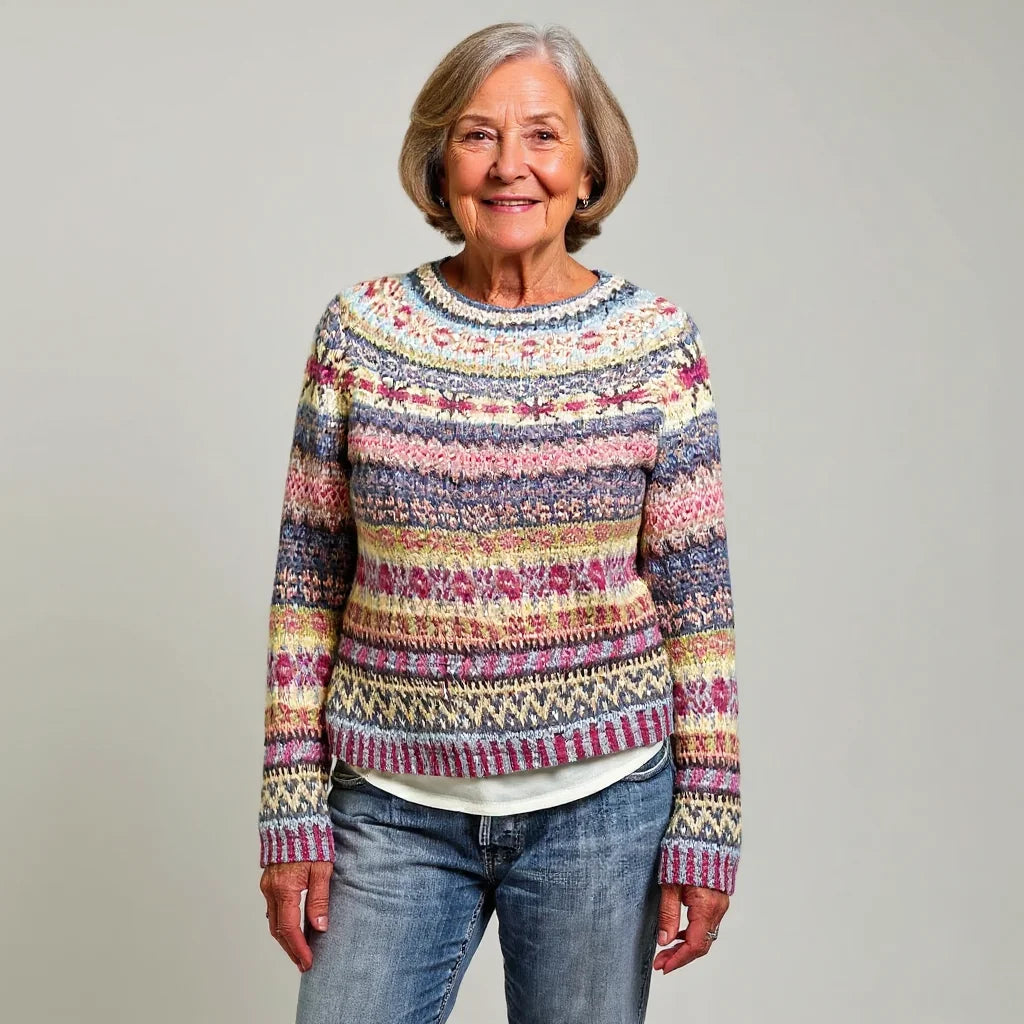 Roseline | Pull en maille jacquard tons pastel