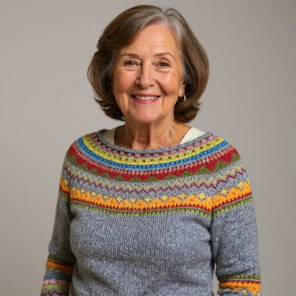 Ysaline | Pull en maille à empiècement multicolore