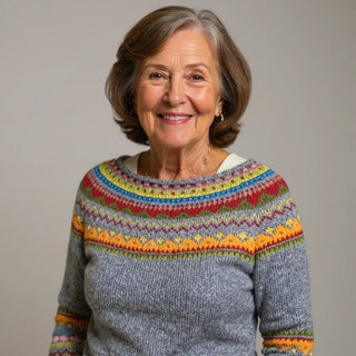 Ysaline | Pull en maille à empiècement multicolore