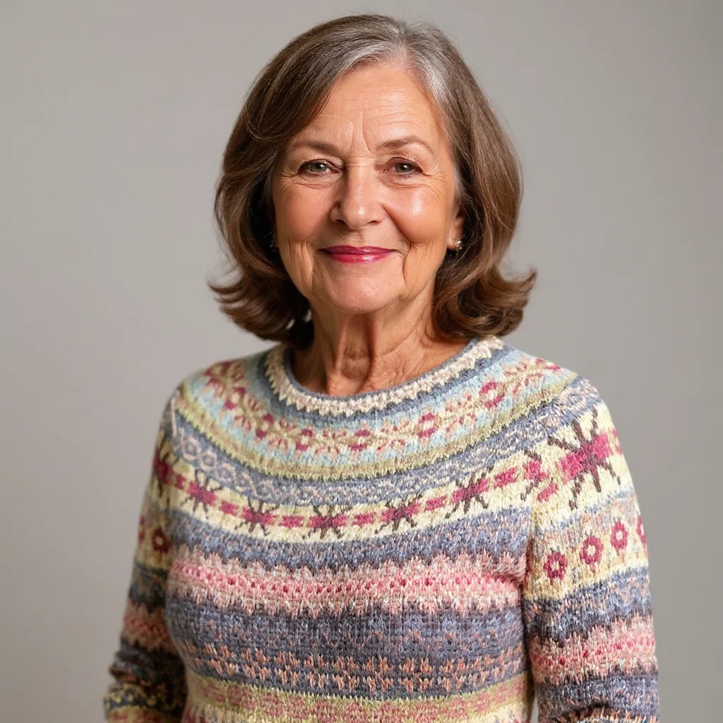 Roseline | Pull en maille jacquard tons pastel