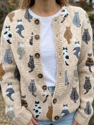 Marceline | Cardigan à motif chats