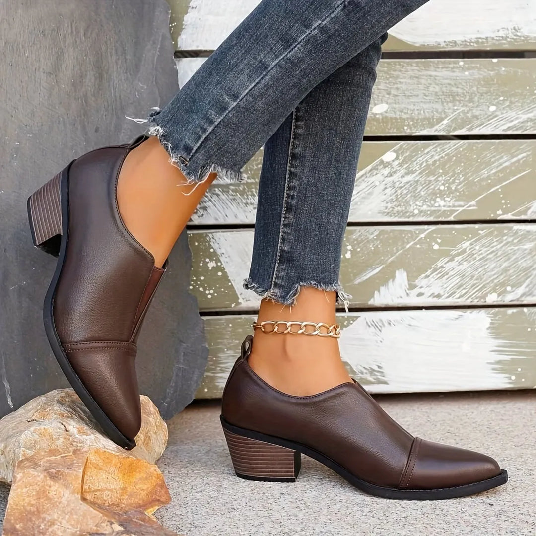 Violette | Bottines basses à talon bloc