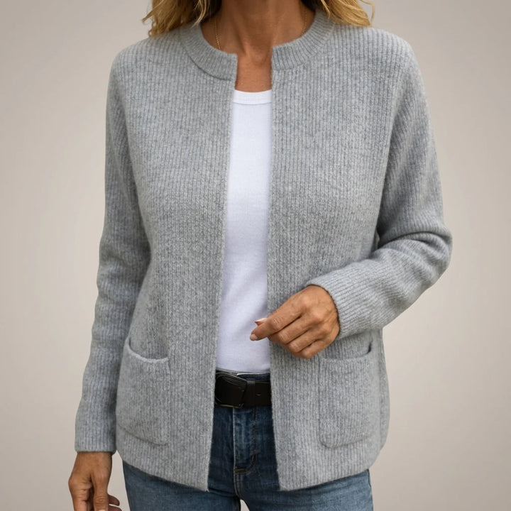 Blanche | Gilet zippé en maille douce