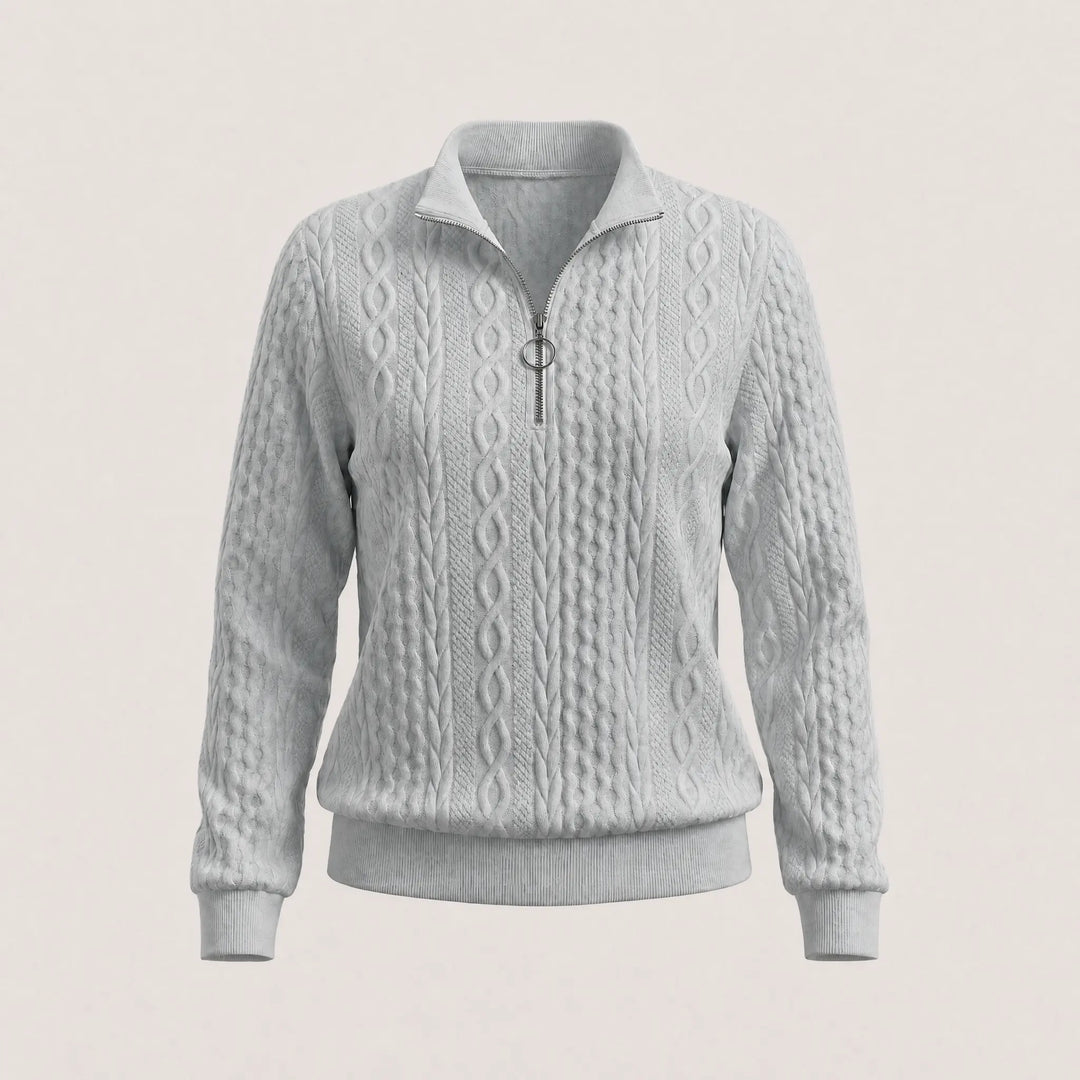 Agnès | Pull torsadé demi-zippé