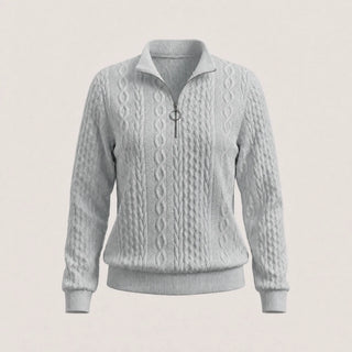 Agnès | Pull torsadé demi-zippé