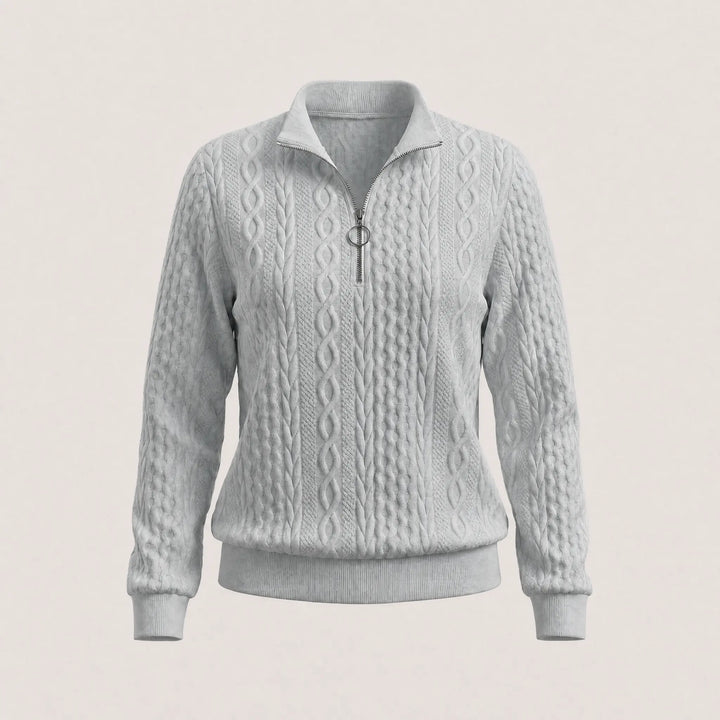 Agnès | Pull torsadé demi-zippé