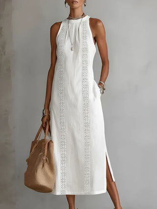 Valeria | Robe midi élégante à col mao