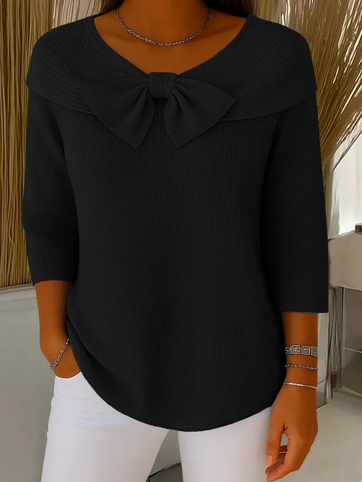 Gaëlle | Pull à nœud et encolure arrondie