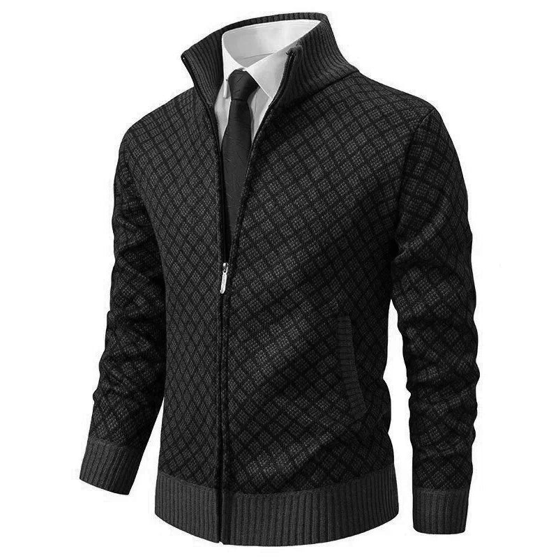 Léopold | Gilet zippé homme à motif losanges