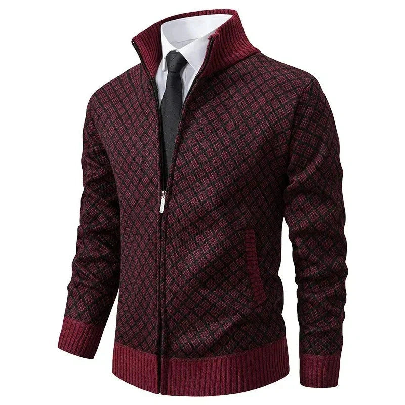 Léopold | Gilet zippé homme à motif losanges