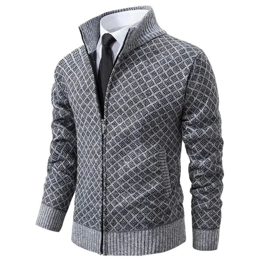 Léopold | Gilet zippé homme à motif losanges