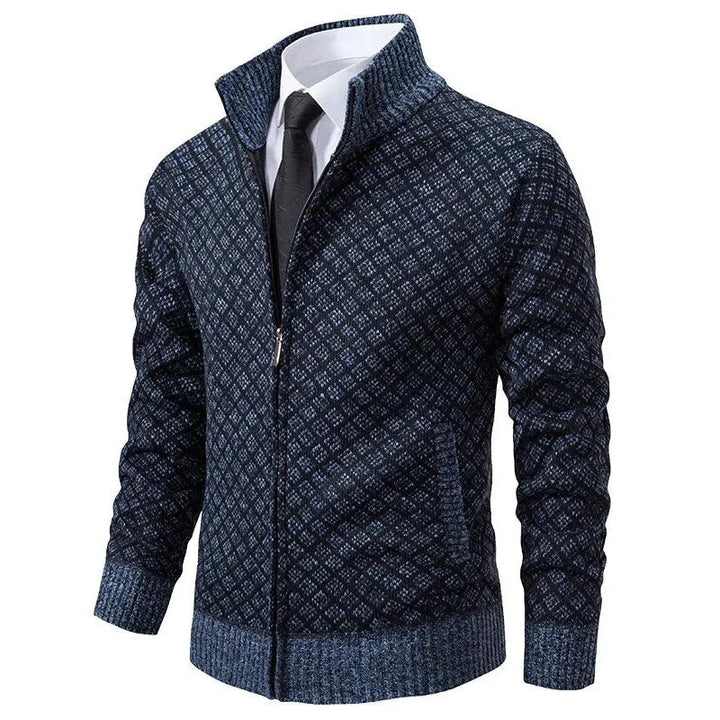 Léopold | Gilet zippé homme à motif losanges