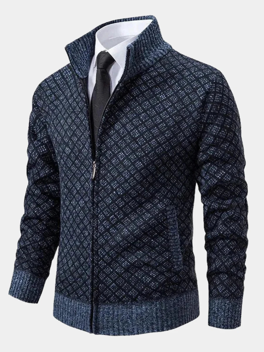 Léopold | Gilet zippé homme à motif losanges