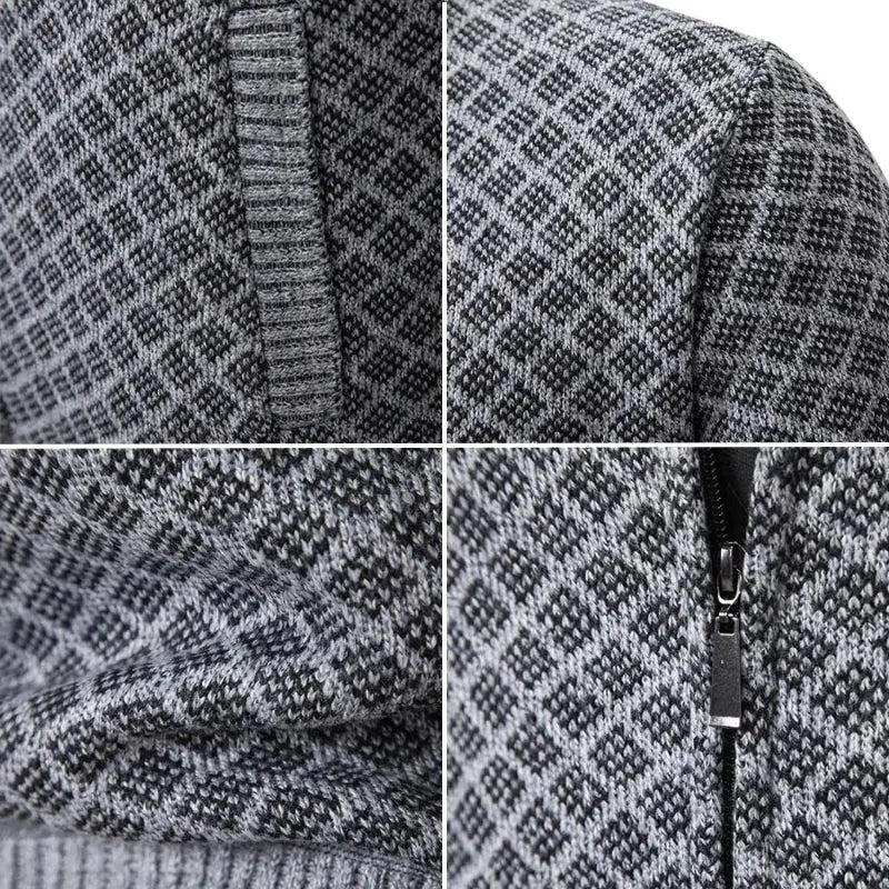 Léopold | Gilet zippé homme à motif losanges