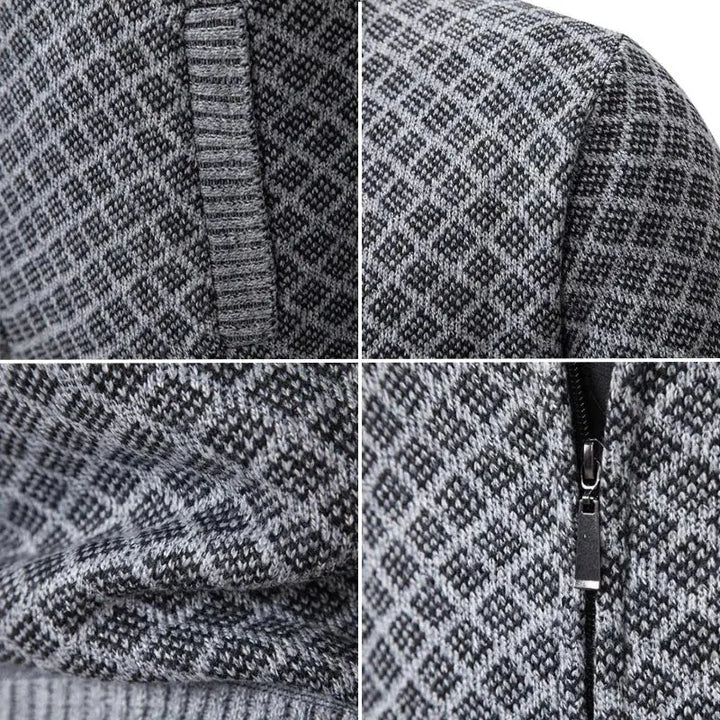 Léopold | Gilet zippé homme à motif losanges