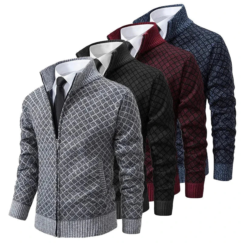 Léopold | Gilet zippé homme à motif losanges