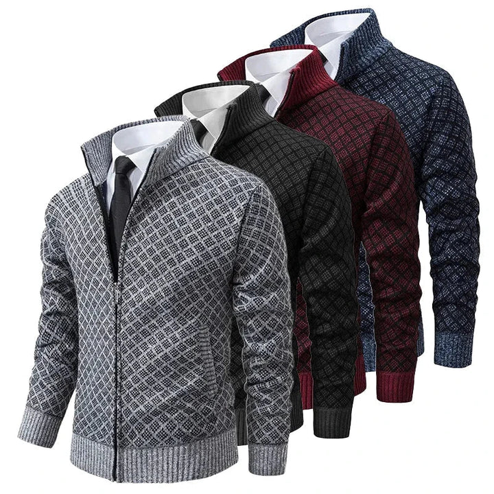 Léopold | Gilet zippé homme à motif losanges