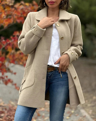 Ariane | Manteau doux boutonné effet laine