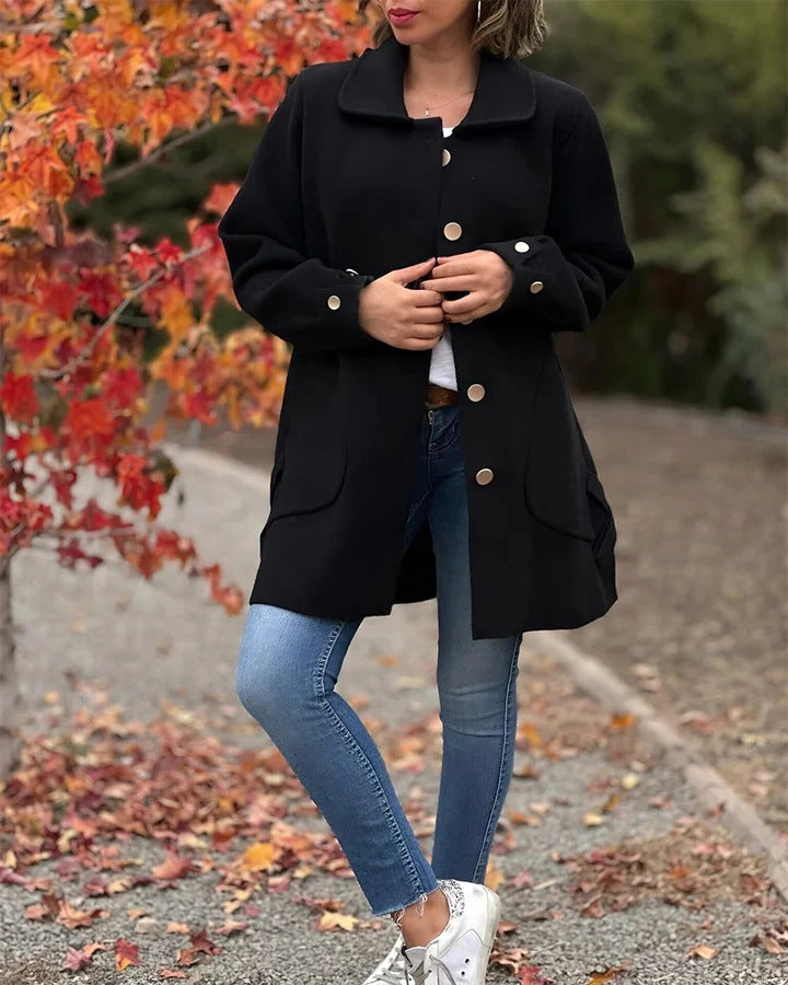 Ariane | Manteau doux boutonné effet laine