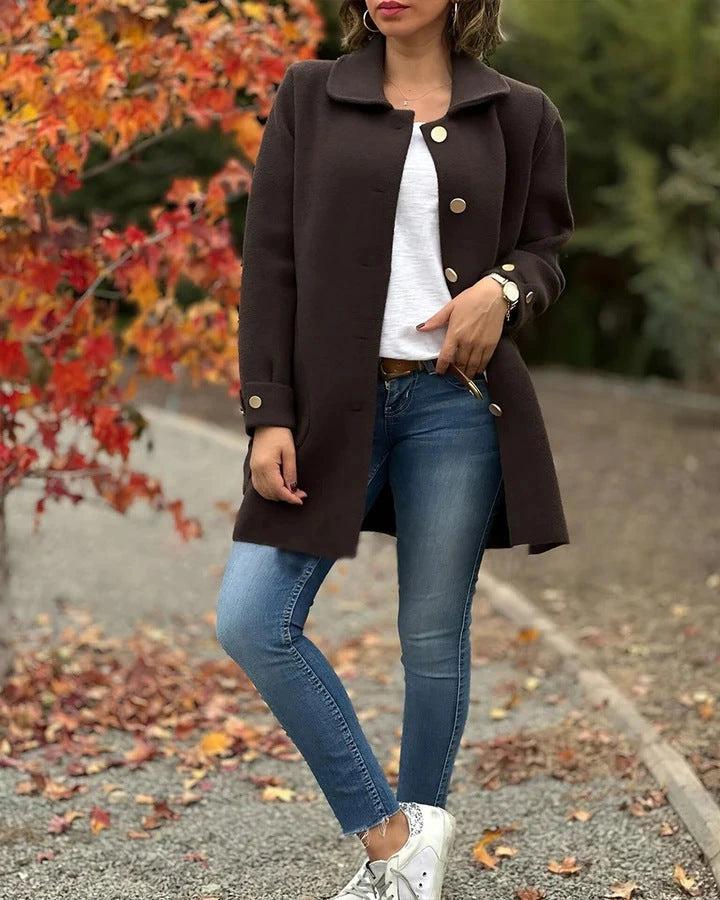 Ariane | Manteau doux boutonné effet laine