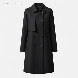 Laurette – manteau long ajusté à double boutonnage