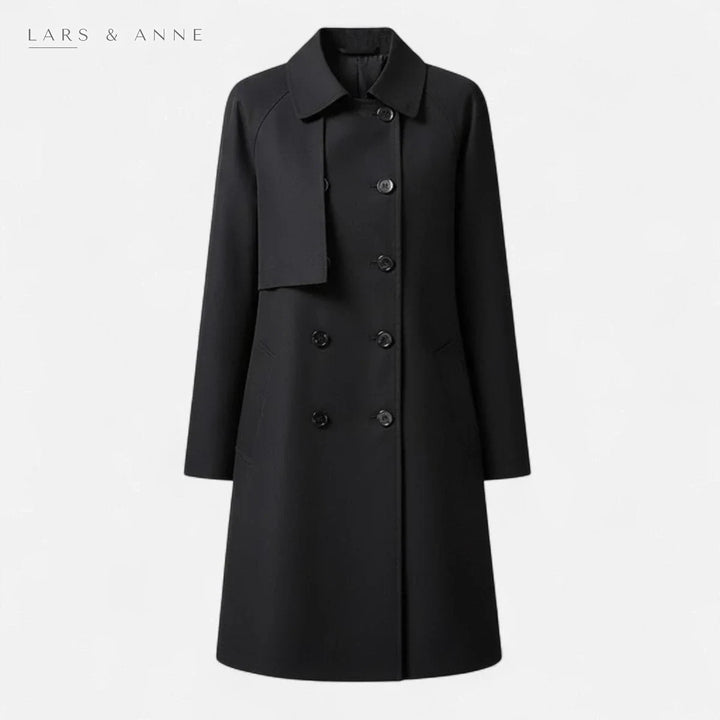 Laurette – manteau long ajusté à double boutonnage