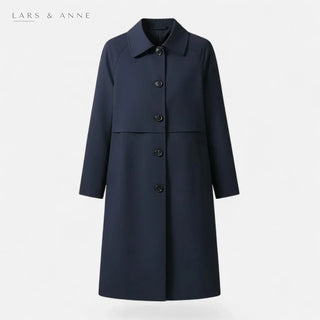 Laurette – manteau long ajusté à double boutonnage
