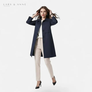 Laurette – manteau long ajusté à double boutonnage