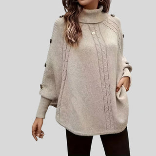 Armance | Poncho col roulé torsadé