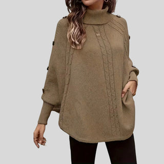 Armance | Poncho col roulé torsadé