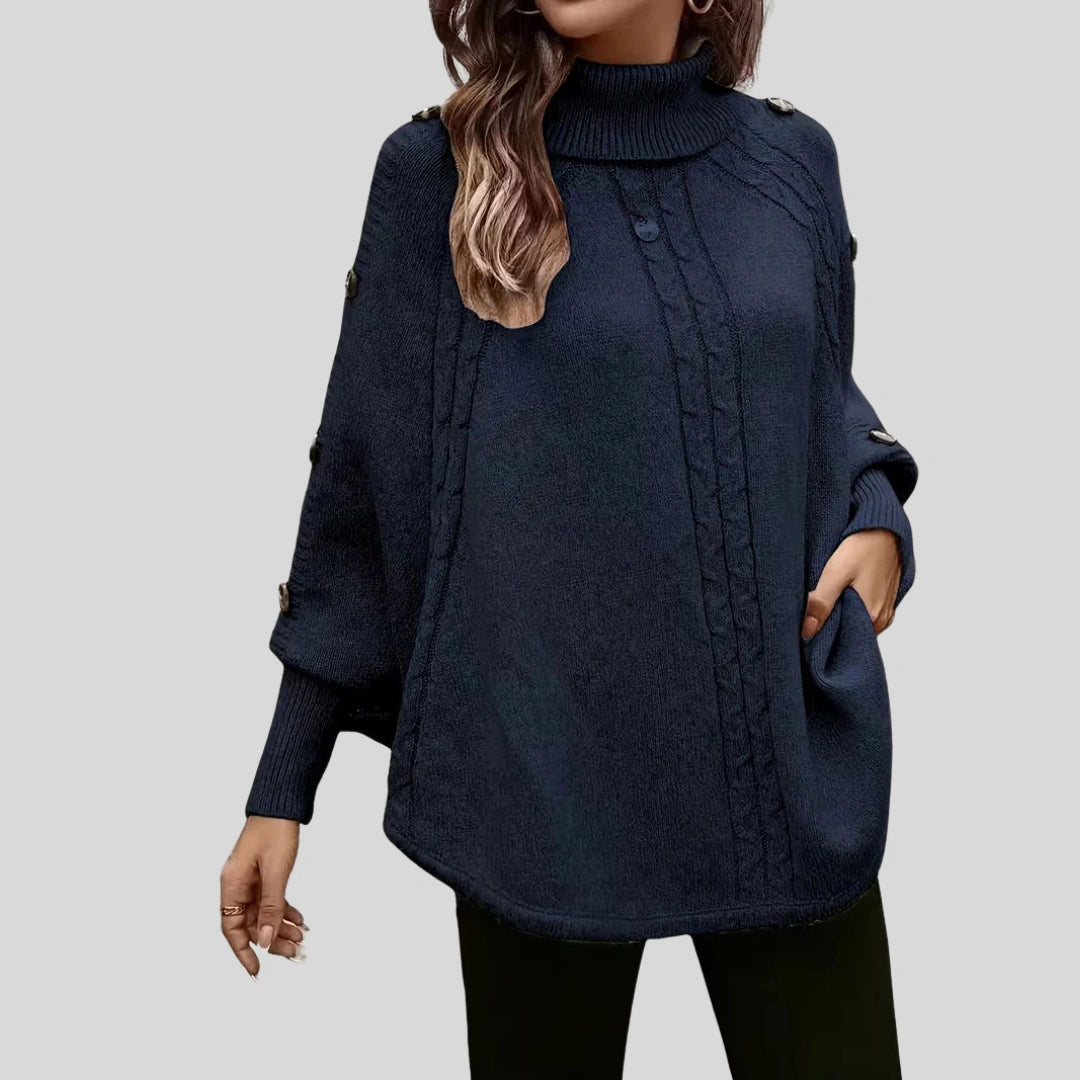 Armance | Poncho col roulé torsadé