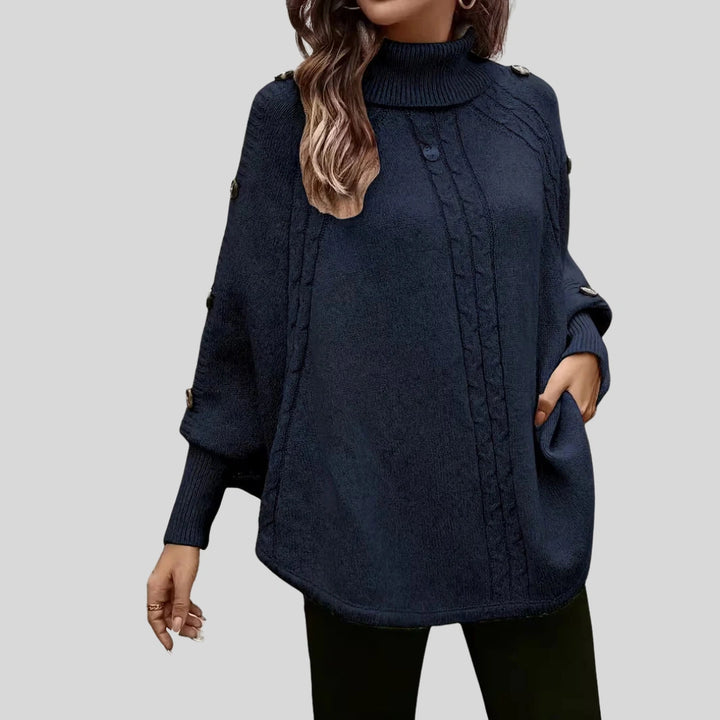 Armance | Poncho col roulé torsadé