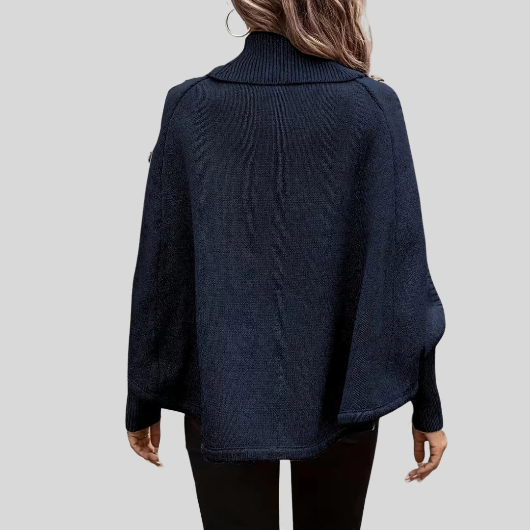 Armance | Poncho col roulé torsadé