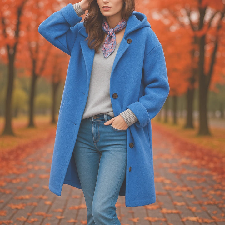 Rosemonde | Manteau long oversize effet laine à capuche