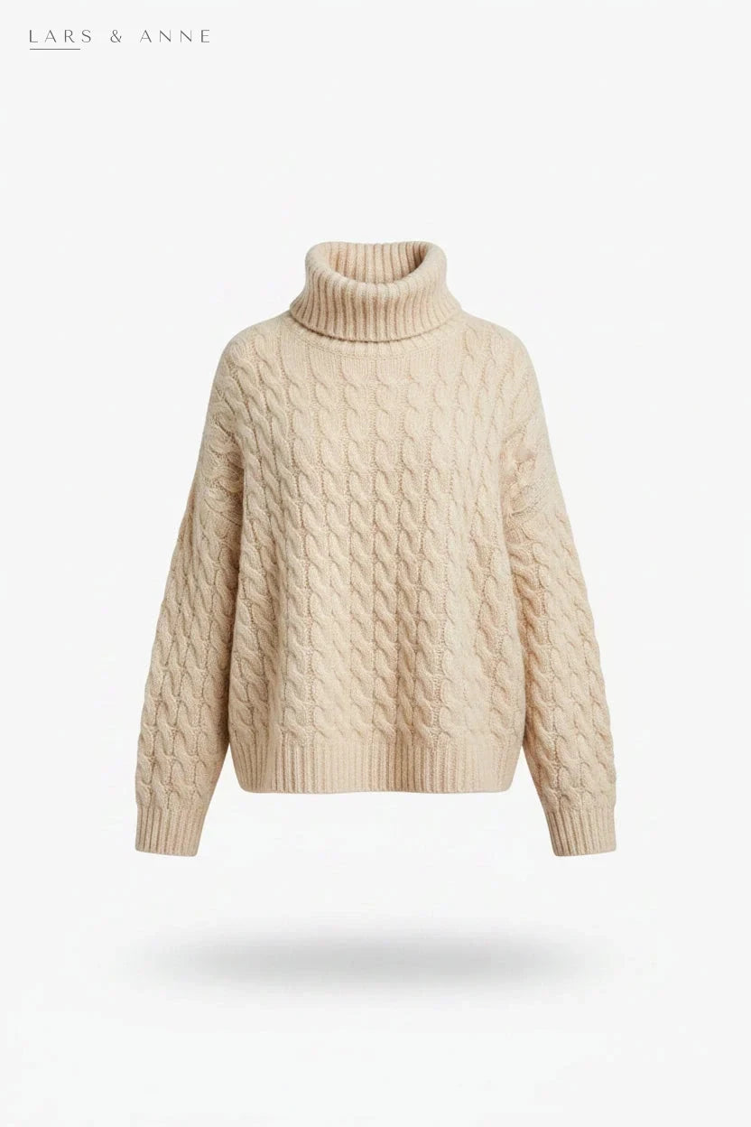 Lison – pull col roulé torsadé en maille douce