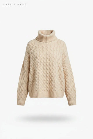 Lison – pull col roulé torsadé en maille douce