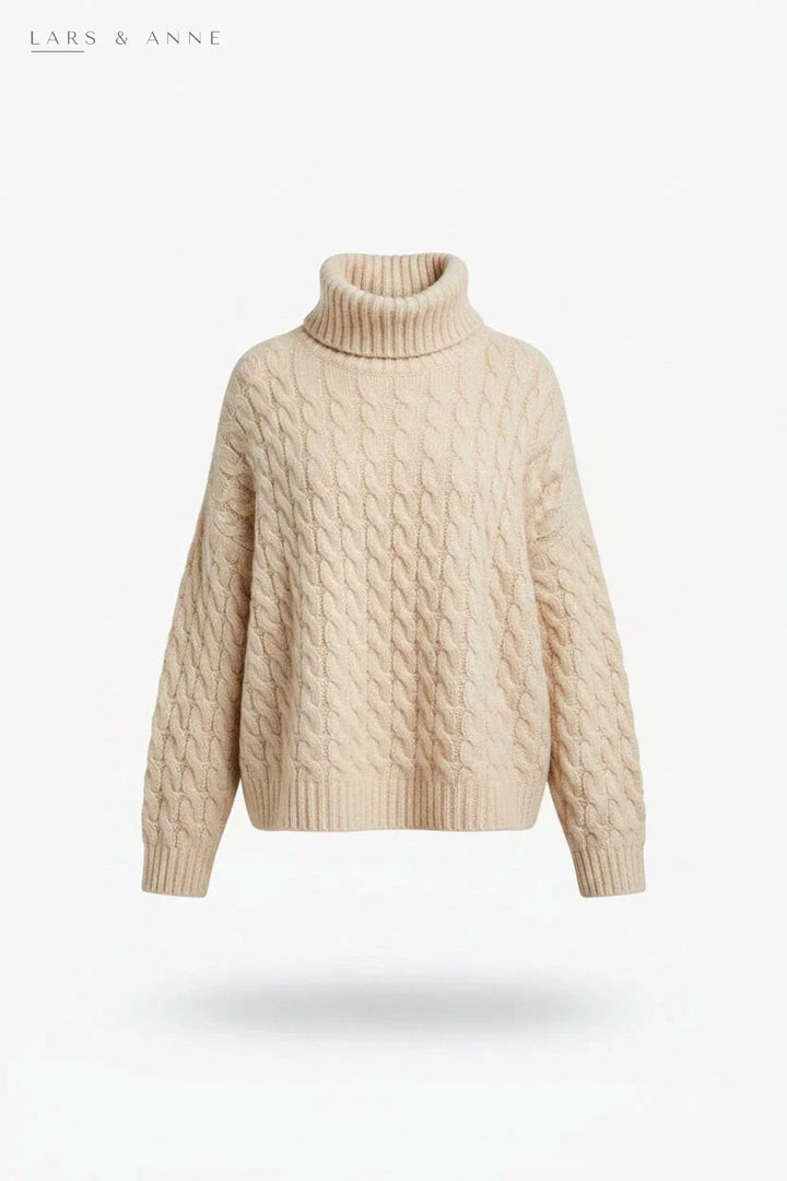 Lison – pull col roulé torsadé en maille douce