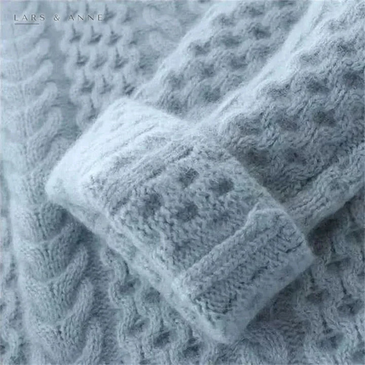 Lison – pull col roulé torsadé en maille douce