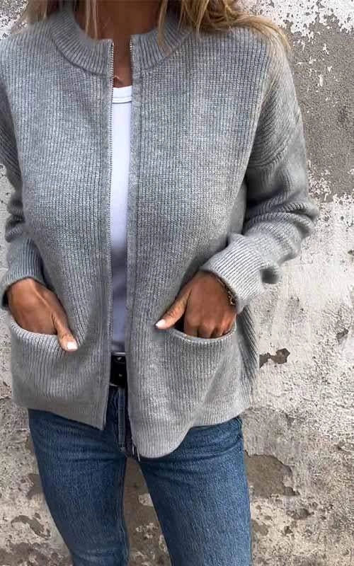 Josiane | Gilet zippé en maille